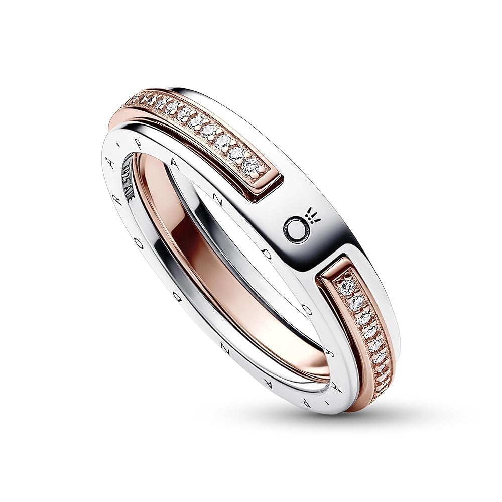 Amazon | PANDORA Anillo 182773C01-54 バイカラージルコニタ